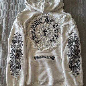 NWT Chrome Hearts pearl Hoodie White